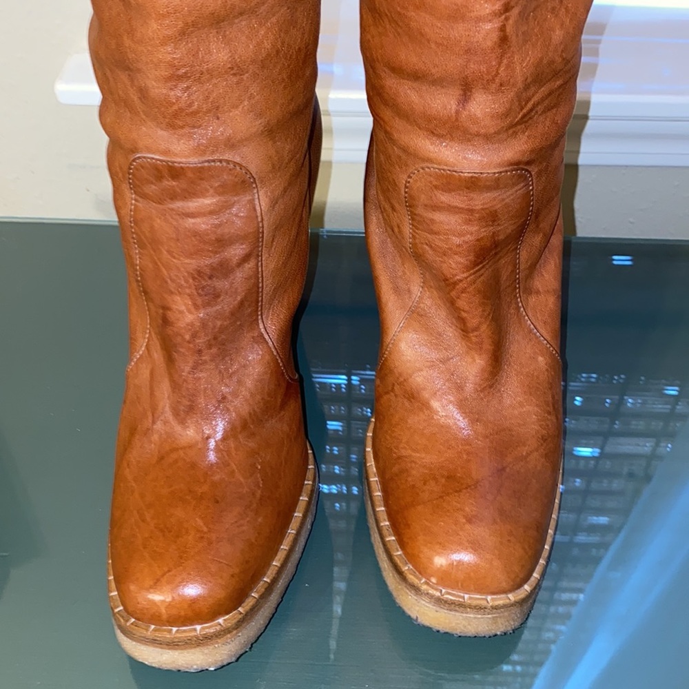L’Autre Chose Italian Leather Vintage Tall Boots - Picture 4 of 12